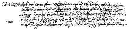 1759 ist Johann Lorey Taufpate bei seinem Enkel