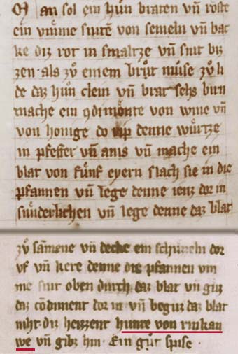 Buch von guter Speise um 1350  Fol.161v. und 162r.  